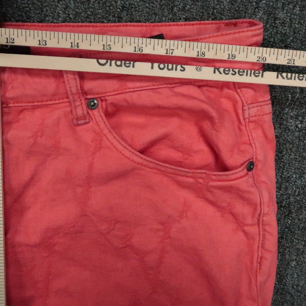 Valabasas Jeans Mens 38x36 Red‎ Pink Raw Frayed Hem Carpenter Wide Leg - Picture 11 of 14